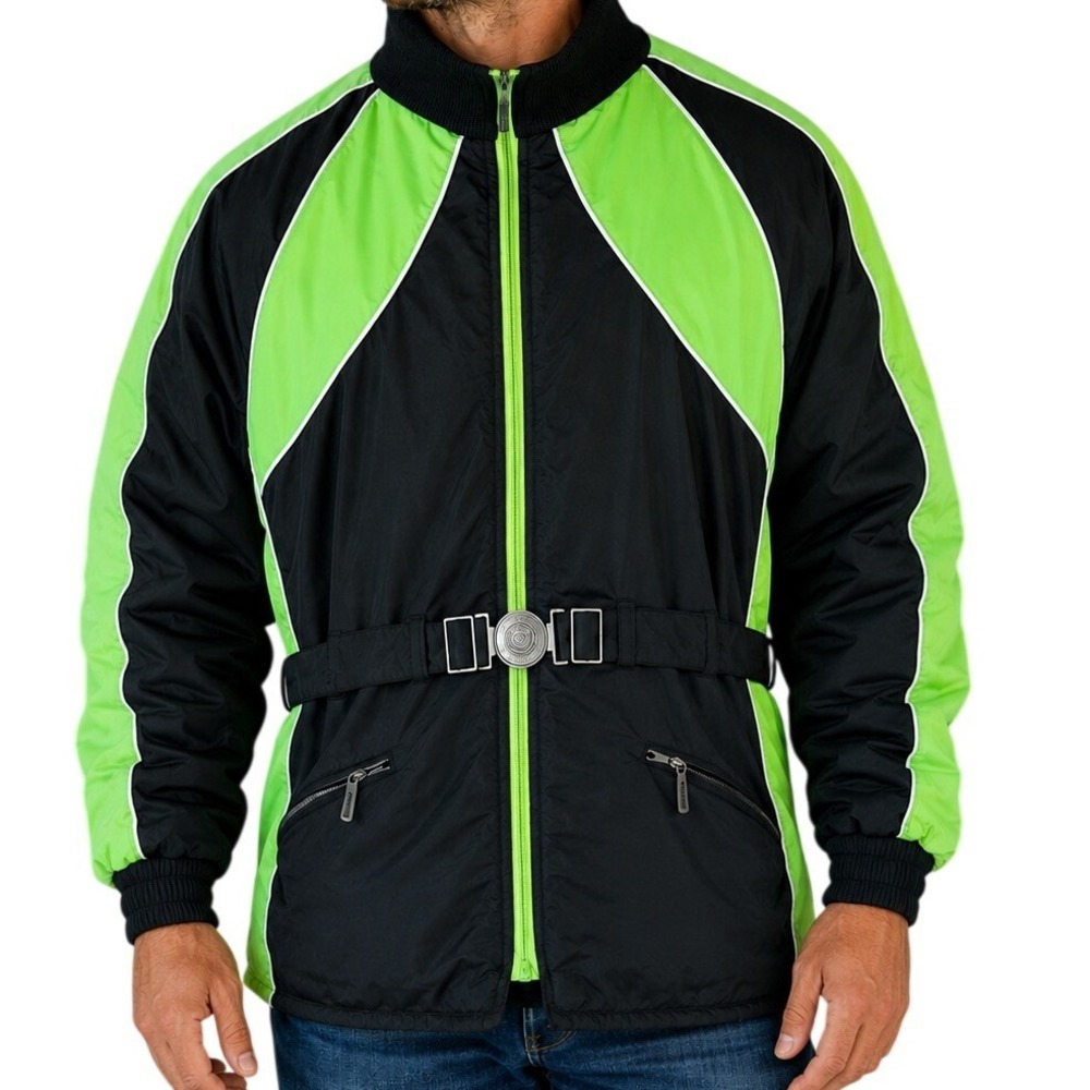 Arcticwear Vintage Black Neon Green Arctic Cat Snowmobile Jacket Men's Tall XL